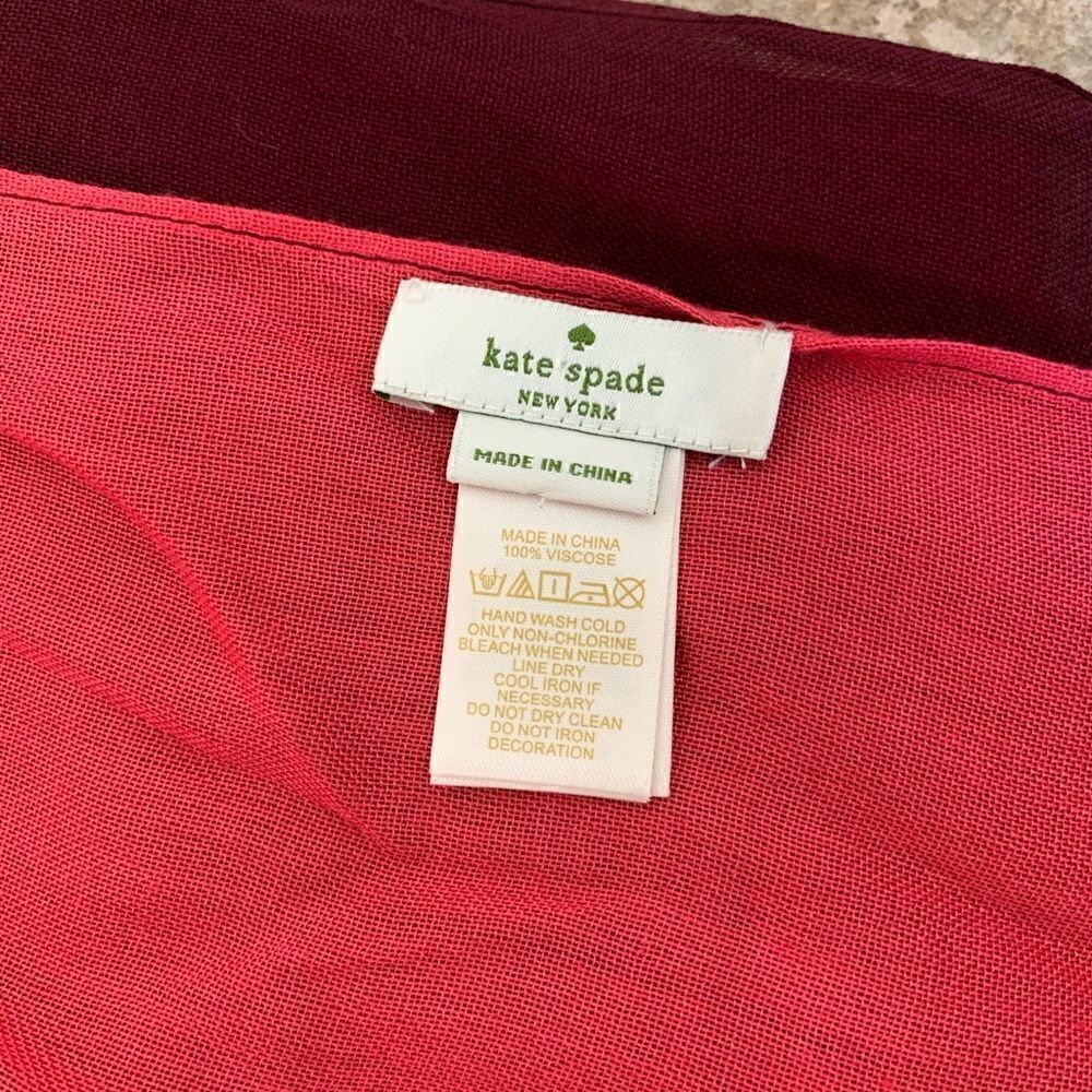 Kate Spade Pink Multi Color Scarf! ♠️ ❤️ - Picture 6 of 6